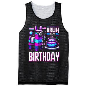 Bruh Its My Birthday Llama Pinata Boy Girl Family Party Bday Mesh Reversible Basketball Jersey Tank