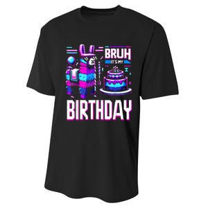 Bruh Its My Birthday Llama Pinata Boy Girl Family Party Bday Performance Sprint T-Shirt