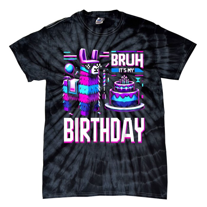 Bruh Its My Birthday Llama Pinata Boy Girl Family Party Bday Tie-Dye T-Shirt