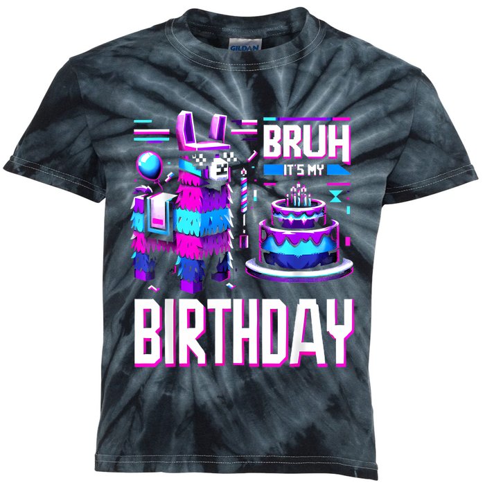 Bruh Its My Birthday Llama Pinata Boy Girl Family Party Bday Kids Tie-Dye T-Shirt