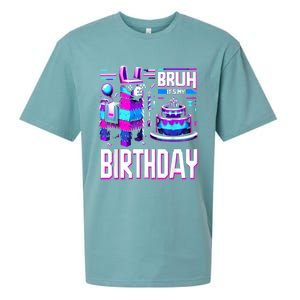 Bruh Its My Birthday Llama Pinata Boy Girl Family Party Bday Sueded Cloud Jersey T-Shirt