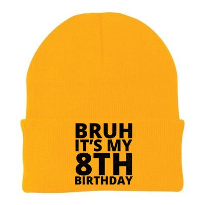 Bruh ItS My 8th Birthday Vintage Party Knit Cap Winter Beanie