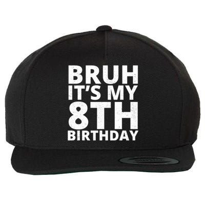 Bruh ItS My 8th Birthday Vintage Party Wool Snapback Cap