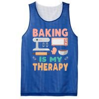 Baking Is My Therapy Funny Baker's Funny Gift Mesh Reversible Basketball Jersey Tank