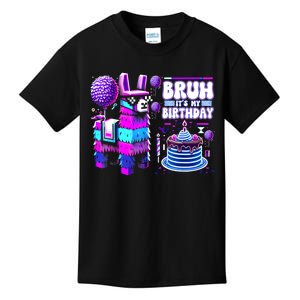 Bruh Its My Birthday Llama Pinata Boy Girl Family Party Bday Kids T-Shirt