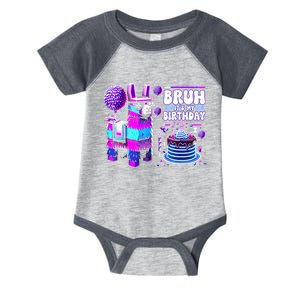 Bruh Its My Birthday Llama Pinata Boy Girl Family Party Bday Infant Baby Jersey Bodysuit