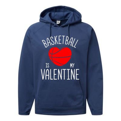 Basketball is My Valentine Performance Fleece Hoodie