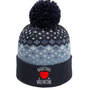 Basketball is My Valentine The Baniff Cuffed Pom Beanie