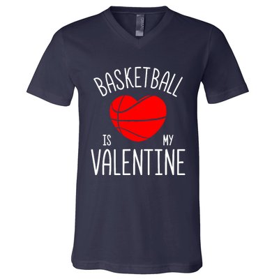 Basketball is My Valentine V-Neck T-Shirt