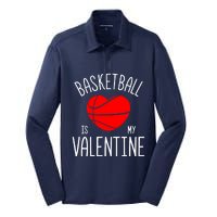 Basketball is My Valentine Silk Touch Performance Long Sleeve Polo