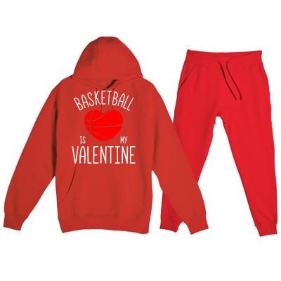 Basketball is My Valentine Premium Hooded Sweatsuit Set