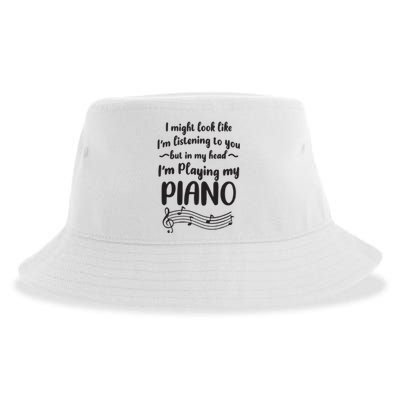 But In My Head Im Playing Piano Sustainable Bucket Hat