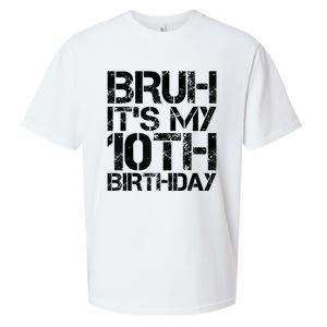 Bruh Its My 10th Birthday 10th Year Old 10yr Birthday Boy Sueded Cloud Jersey T-Shirt