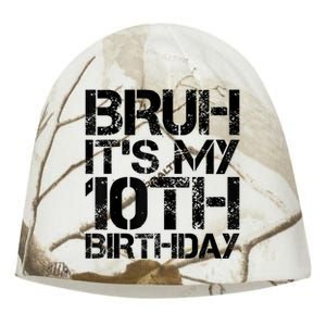 Bruh Its My 10th Birthday 10th Year Old 10yr Birthday Boy Kati - Camo Knit Beanie