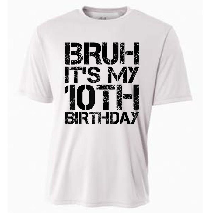 Bruh Its My 10th Birthday 10th Year Old 10yr Birthday Boy Cooling Performance Crew T-Shirt