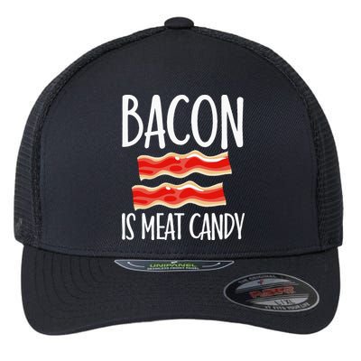 Bacon Is Meat Candy Gift Pig Costume BBQ Lover Grilling Pork Flexfit Unipanel Trucker Cap