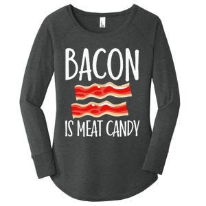 Bacon Is Meat Candy Gift Pig Costume BBQ Lover Grilling Pork Women's Perfect Tri Tunic Long Sleeve Shirt