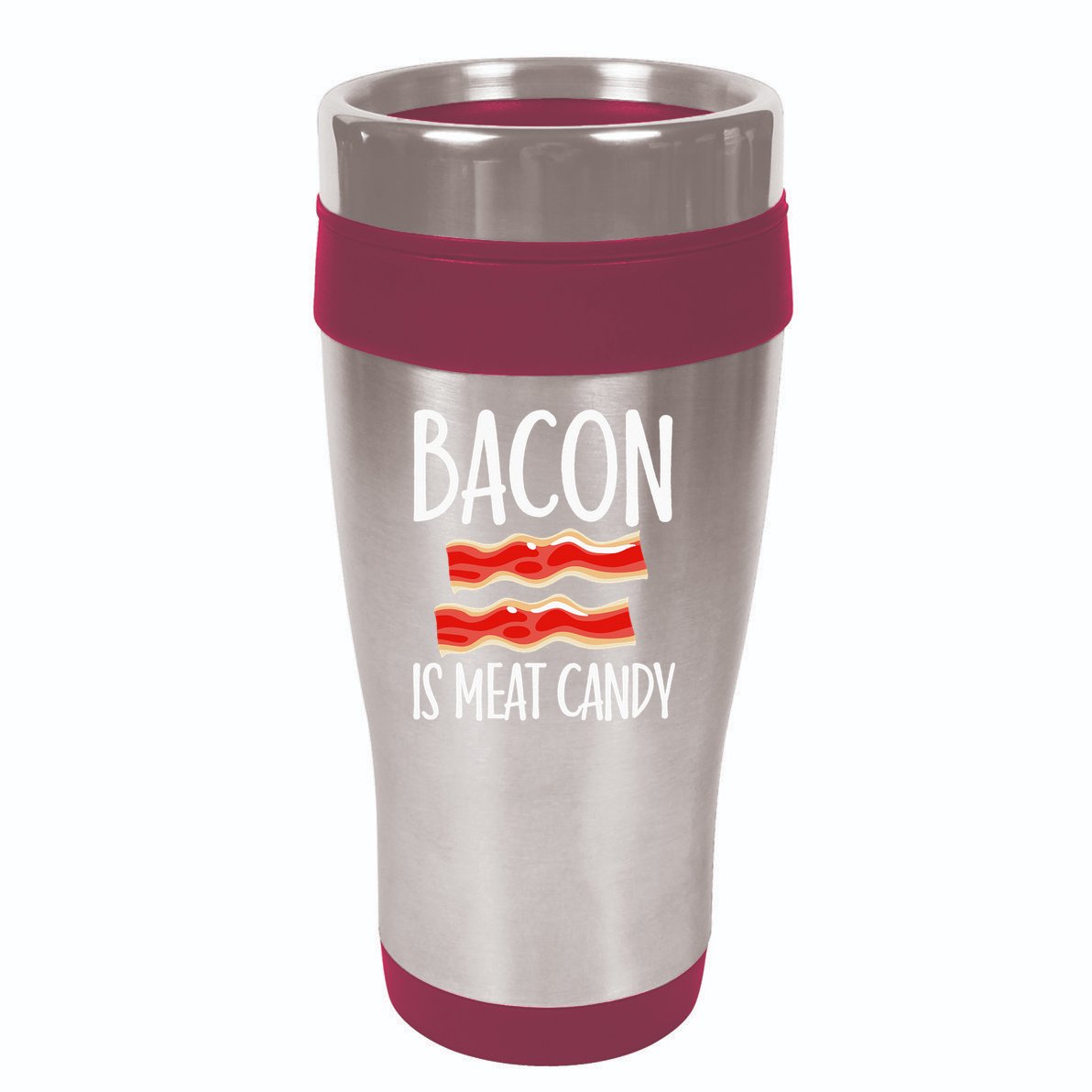 Bacon Is Meat Candy Gift Pig Costume BBQ Lover Grilling Pork 16oz Travel Tumbler