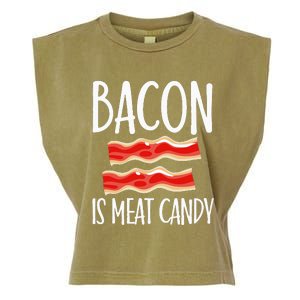 Bacon Is Meat Candy Gift Pig Costume BBQ Lover Grilling Pork Garment-Dyed Women's Muscle Tee