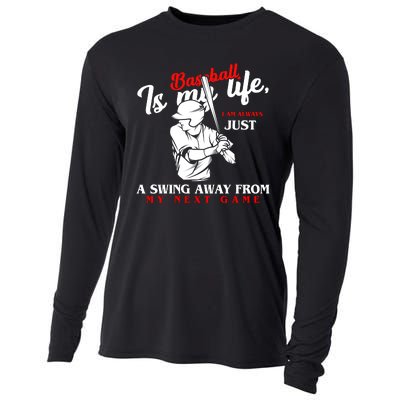 Baseball Is My Life Baseball Quotes Vintage Retro Cooling Performance Long Sleeve Crew