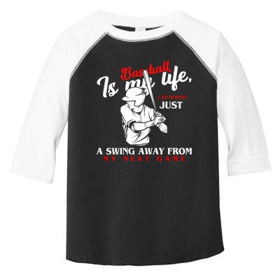 Baseball Is My Life Baseball Quotes Vintage Retro Toddler Fine Jersey T-Shirt