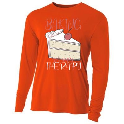 Baking Is My Therapy Baking Baker Gift Cooling Performance Long Sleeve Crew