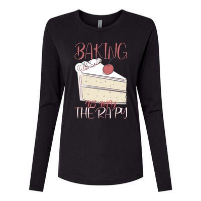 Baking Is My Therapy Baking Baker Gift Womens Cotton Relaxed Long Sleeve T-Shirt