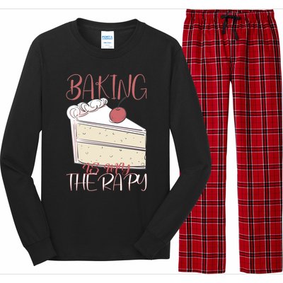 Baking Is My Therapy Baking Baker Gift Long Sleeve Pajama Set