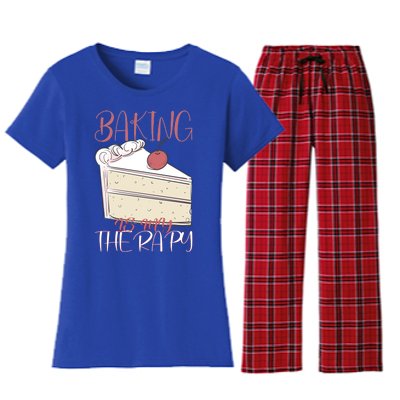 Baking Is My Therapy Baking Baker Gift Women's Flannel Pajama Set