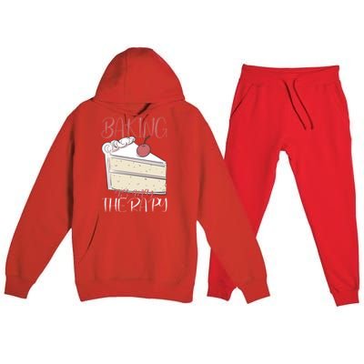 Baking Is My Therapy Baking Baker Gift Premium Hooded Sweatsuit Set