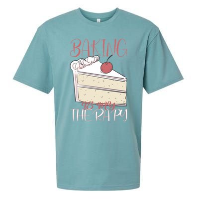 Baking Is My Therapy Baking Baker Gift Sueded Cloud Jersey T-Shirt