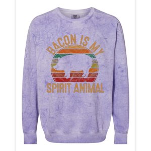 Bacon Is My Spirit Animal Gift Retro BBQ Costume Pork Grill Colorblast Crewneck Sweatshirt