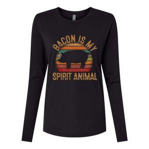 Bacon Is My Spirit Animal Gift Retro BBQ Costume Pork Grill Womens Cotton Relaxed Long Sleeve T-Shirt