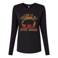 Bacon Is My Spirit Animal Gift Retro BBQ Costume Pork Grill Womens Cotton Relaxed Long Sleeve T-Shirt