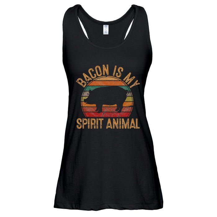 Bacon Is My Spirit Animal Gift Retro BBQ Costume Pork Grill Ladies Essential Flowy Tank