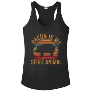 Bacon Is My Spirit Animal Gift Retro BBQ Costume Pork Grill Ladies PosiCharge Competitor Racerback Tank