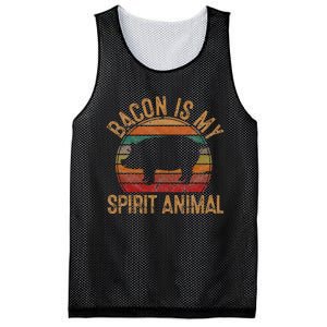 Bacon Is My Spirit Animal Gift Retro BBQ Costume Pork Grill Mesh Reversible Basketball Jersey Tank