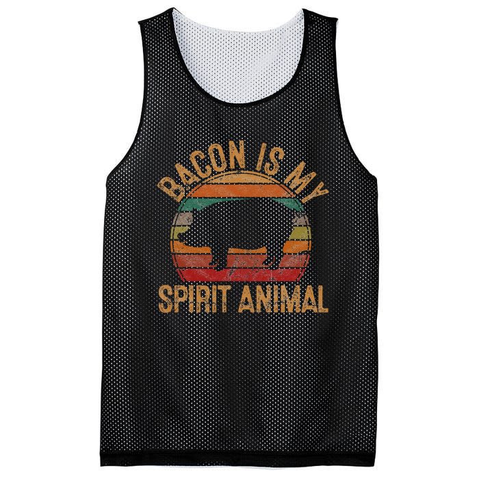 Bacon Is My Spirit Animal Gift Retro BBQ Costume Pork Grill Mesh Reversible Basketball Jersey Tank