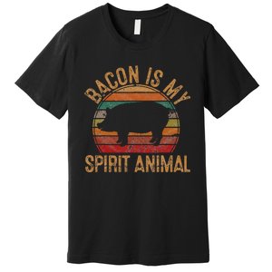 Bacon Is My Spirit Animal Gift Retro BBQ Costume Pork Grill Premium T-Shirt