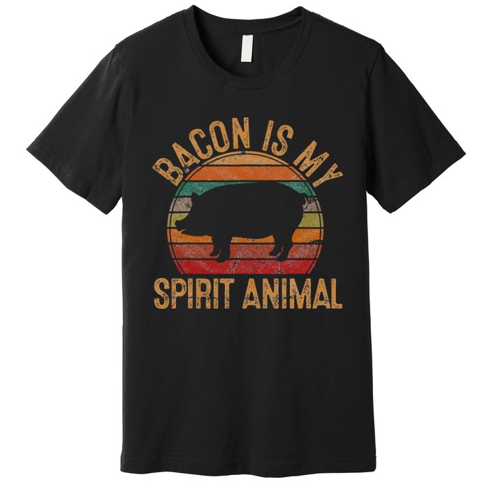 Bacon Is My Spirit Animal Gift Retro BBQ Costume Pork Grill Premium T-Shirt