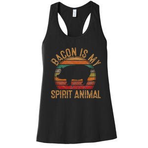 Bacon Is My Spirit Animal Gift Retro BBQ Costume Pork Grill Women's Racerback Tank