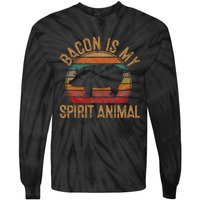 Bacon Is My Spirit Animal Gift Retro BBQ Costume Pork Grill Tie-Dye Long Sleeve Shirt