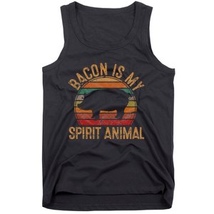 Bacon Is My Spirit Animal Gift Retro BBQ Costume Pork Grill Tank Top