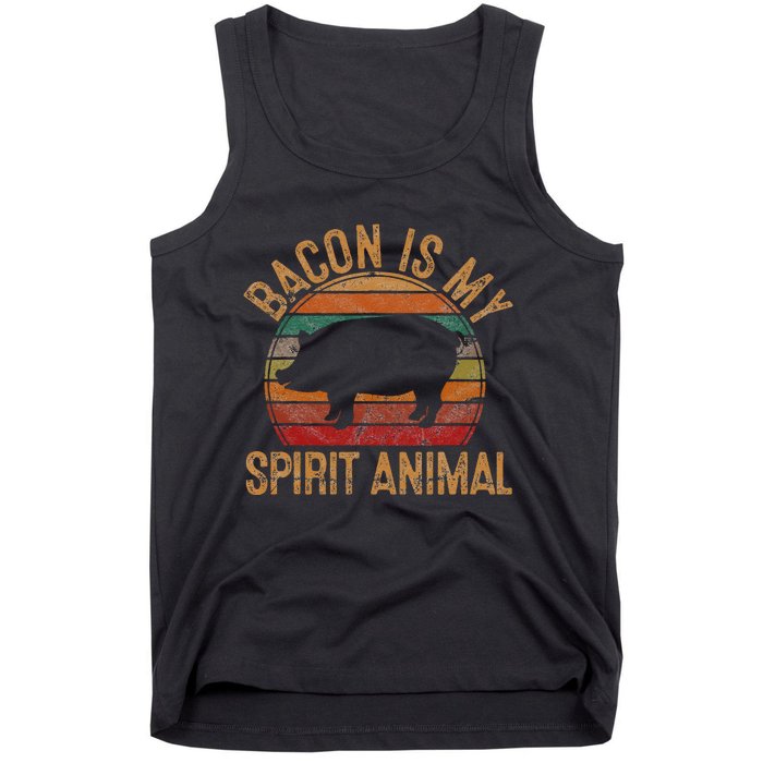 Bacon Is My Spirit Animal Gift Retro BBQ Costume Pork Grill Tank Top