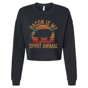 Bacon Is My Spirit Animal Gift Retro BBQ Costume Pork Grill Cropped Pullover Crew