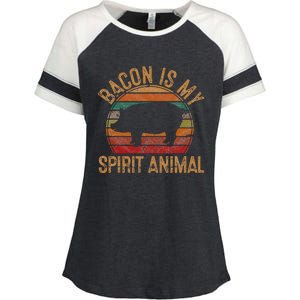 Bacon Is My Spirit Animal Gift Retro BBQ Costume Pork Grill Enza Ladies Jersey Colorblock Tee