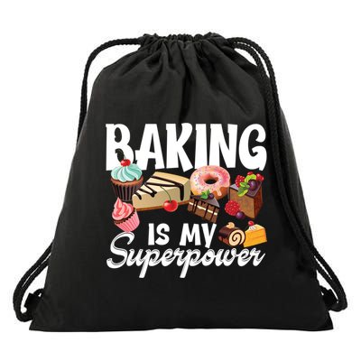 Baking Is My Superpower Clothing Teens Cool Gift Drawstring Bag