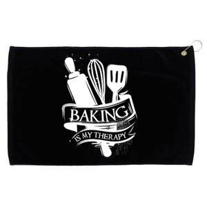 Baking Is My Therapy Funny Baking Gift Funny Gift Grommeted Golf Towel