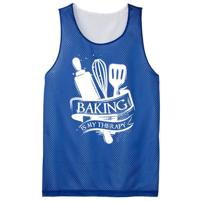 Baking Is My Therapy Funny Baking Gift Funny Gift Mesh Reversible Basketball Jersey Tank