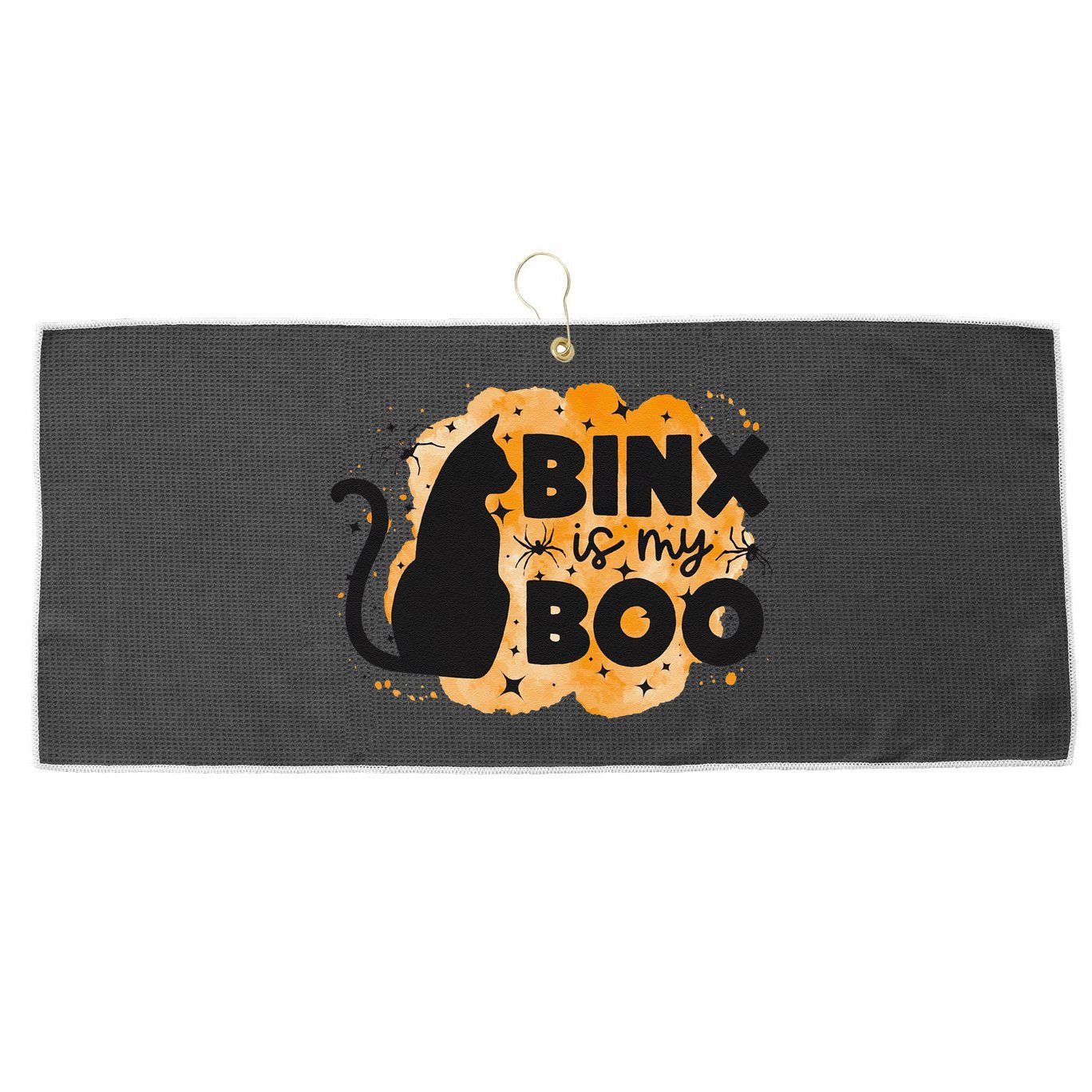 Binx Is My Boo Halloween Cat Scary Holiday Horror Night Large Microfiber Waffle Golf Towel